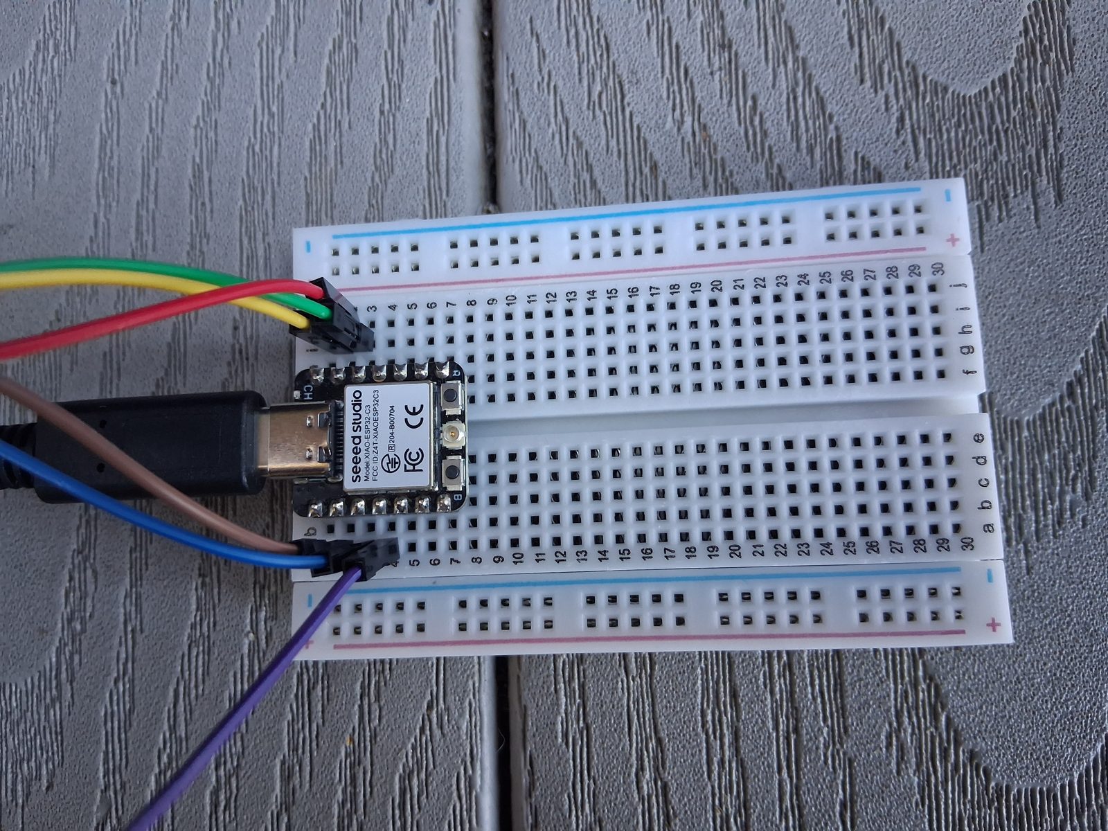 XIAO ESP32-C3 and INMP441 microphone breadboard build